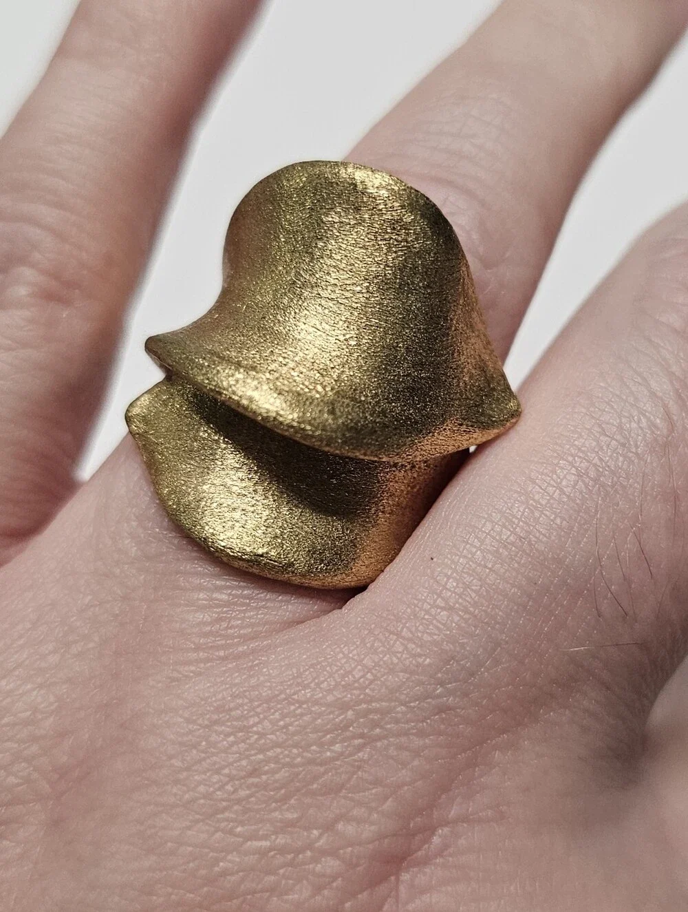 RJ Graziano Brutalist Sculptural Wave Ring Size 7 Gold Statement Ring